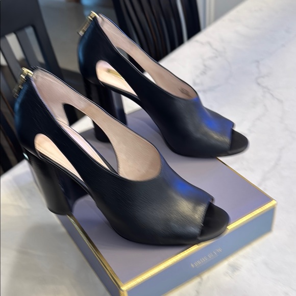 Louise et Cie Black Peep Toe Heels - Picture 4 of 8